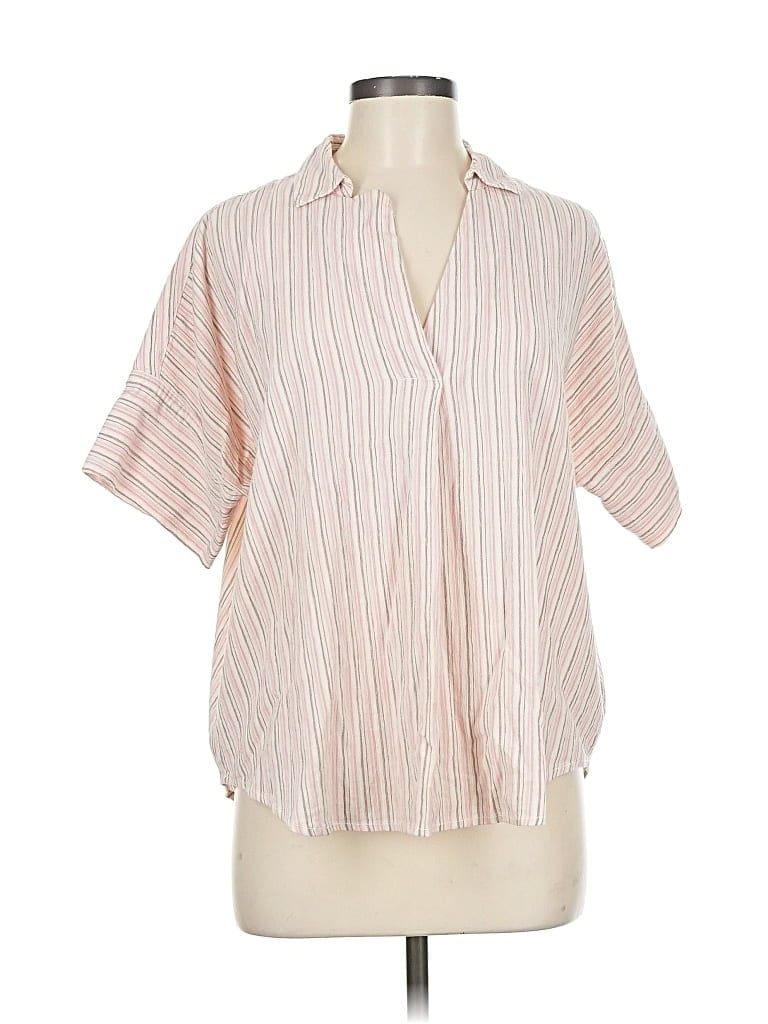 Pre-owned Madewell Short Sleeve Blouse In Pink