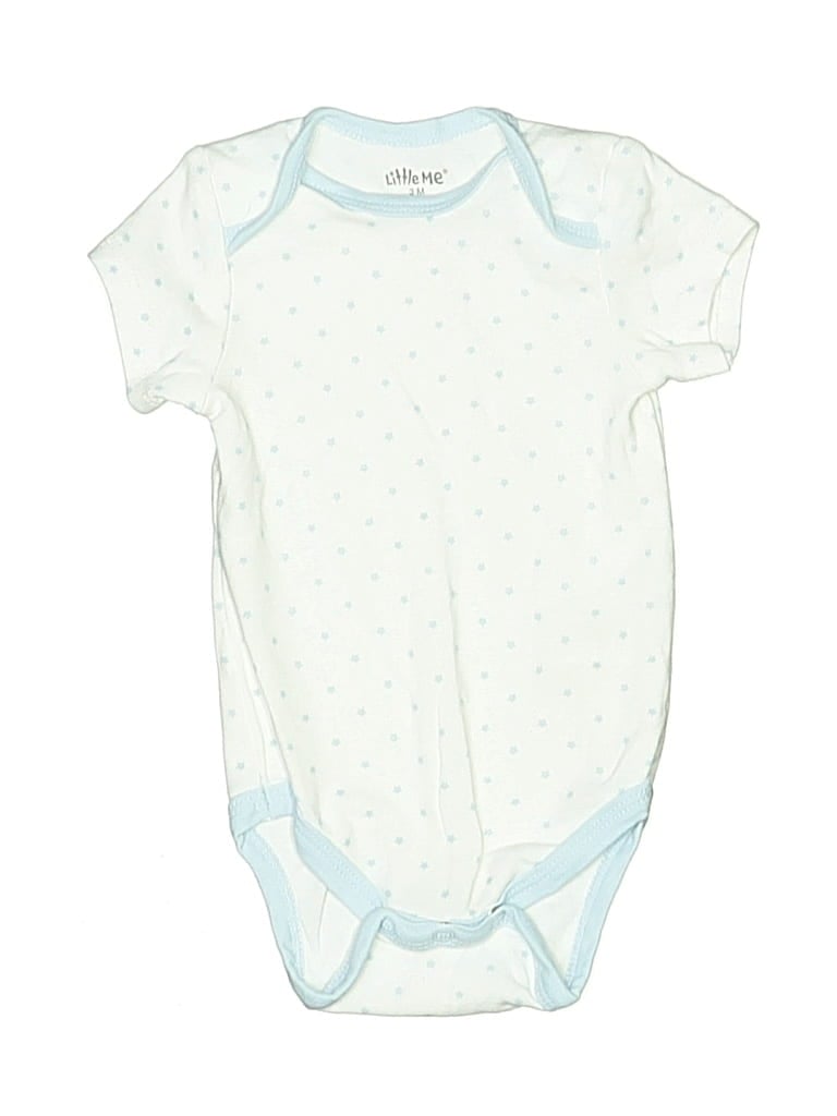 Pre-owned Little Me Babies' Short Sleeve Onesie In Blue