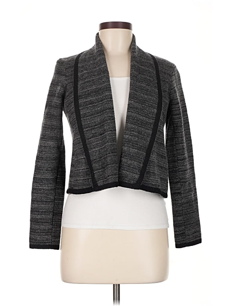 Pre-owned Ann Taylor Loft Wool Cardigan Sweater In Gray