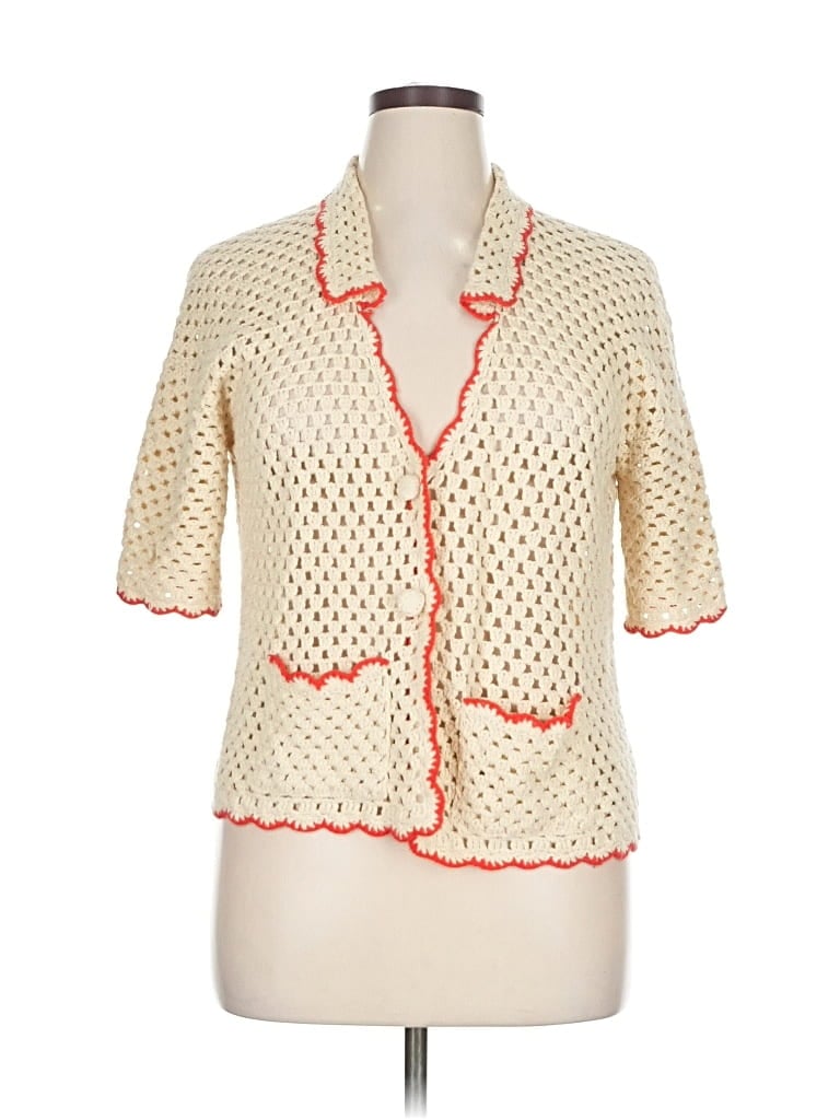 Pre-owned Greylin Cardigan Sweater In White