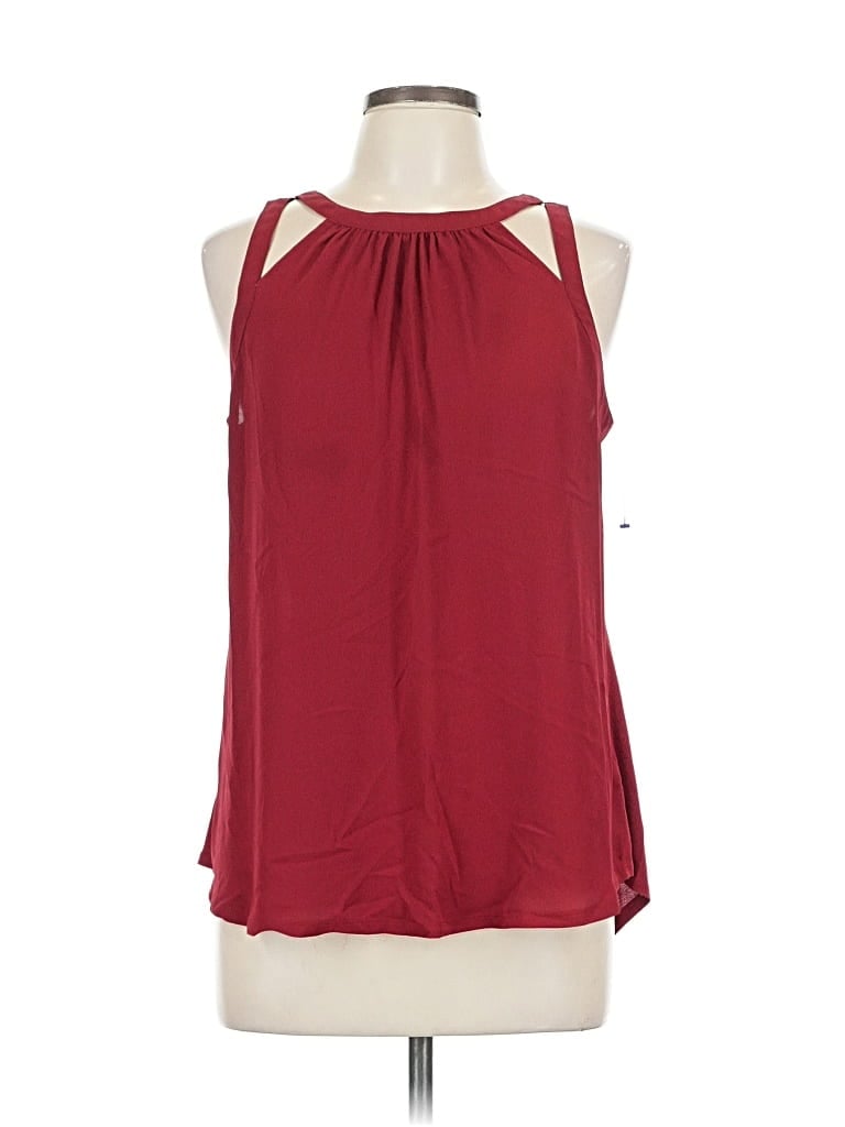 Pre-owned Express Sleeveless Blouse In Burgundy