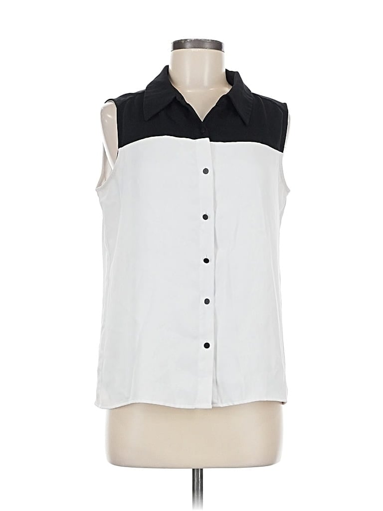 Pre-owned Calvin Klein Sleeveless Blouse In White