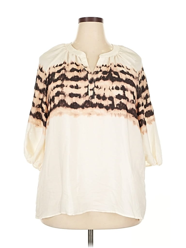 Pre-owned Simply Vera Vera Wang 3/4 Sleeve Blouse In White