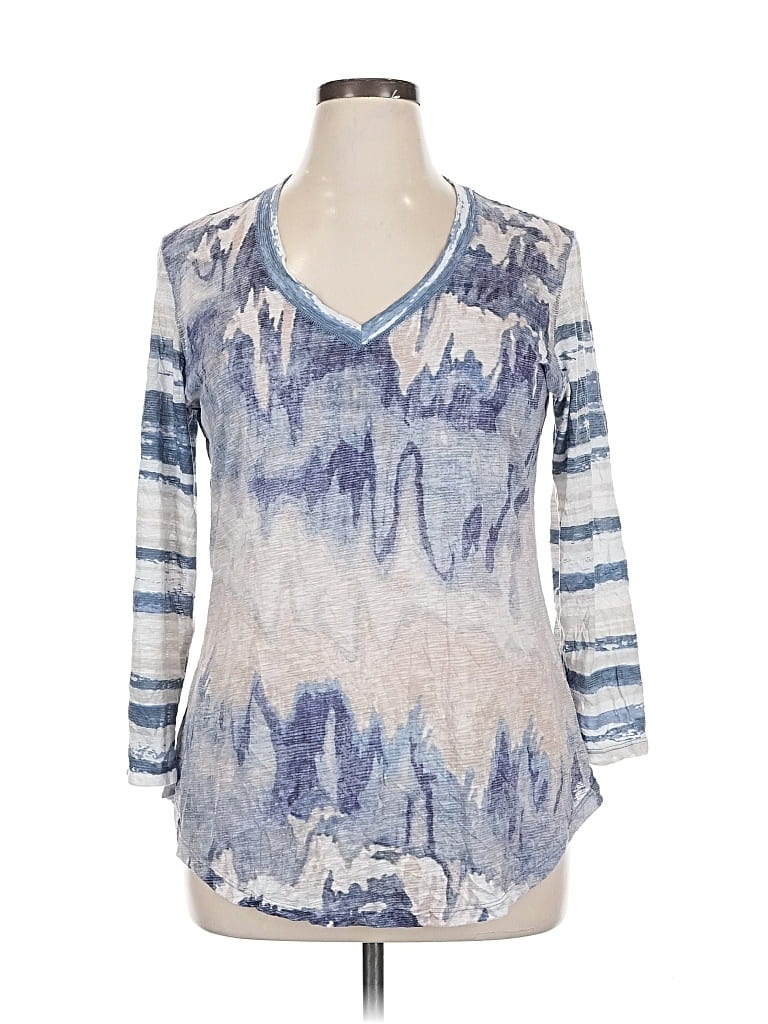 Pre-owned David Cline 3/4 Sleeve T-shirt In Blue