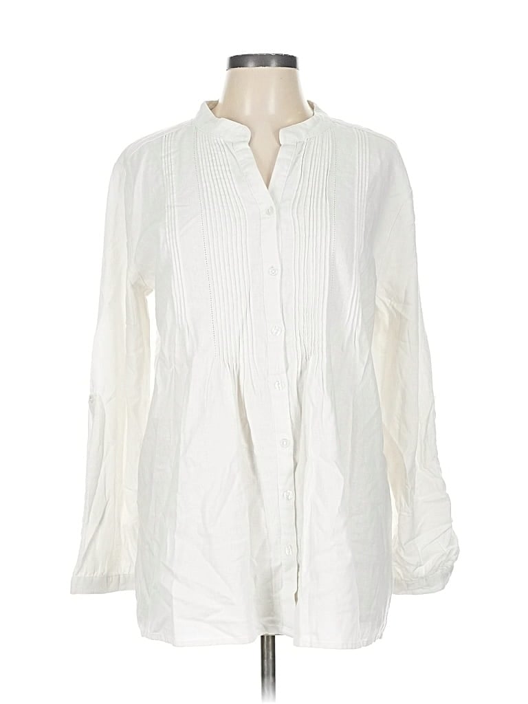 Pre-owned Cynthia Rowley Tjx Long Sleeve Blouse In White