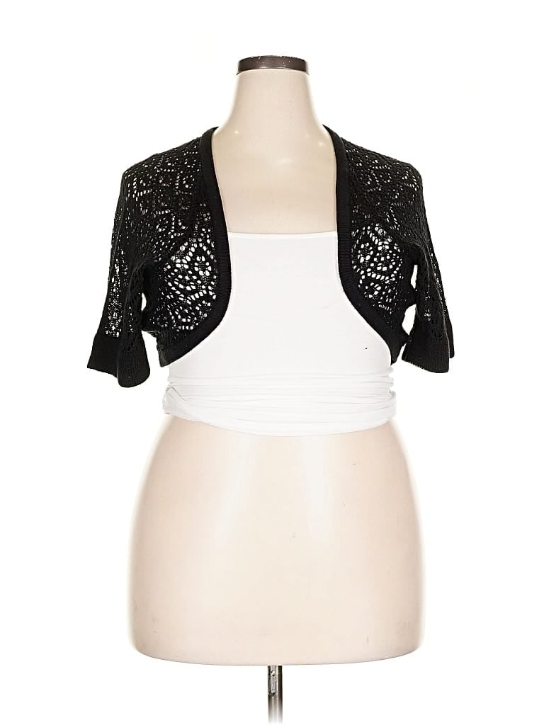 Pre-owned Lane Bryant Cardigan Sweater In Black