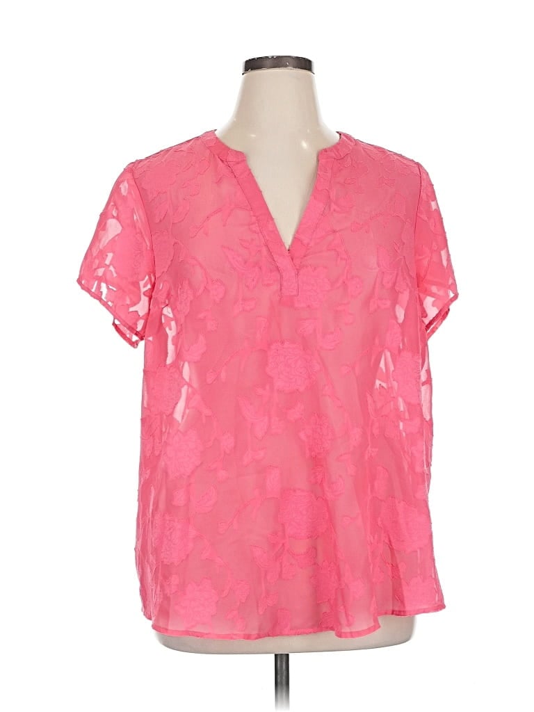 Pre-owned Torrid Short Sleeve Blouse In Pink