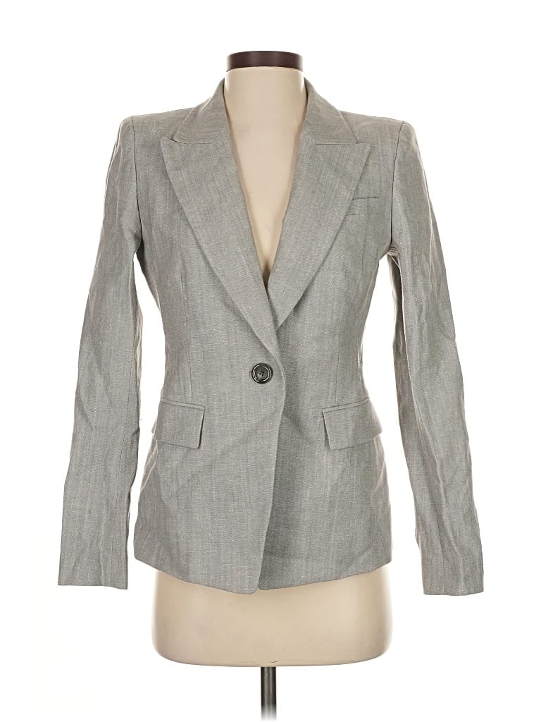 Pre-owned Lafayette 148 Blazer Jacket In Gray