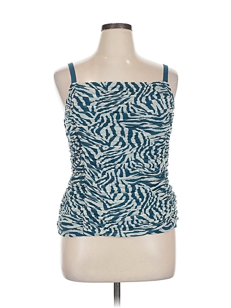 Pre-owned Torrid Sleeveless Top Teal Strapless Neckline Tops In Blue