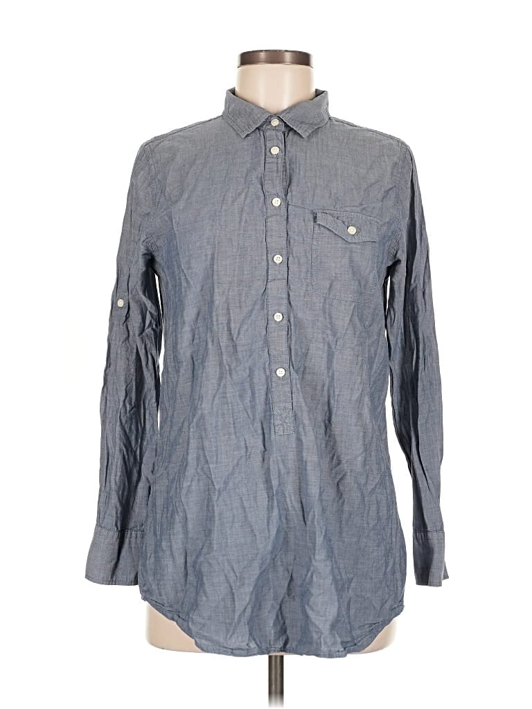 Pre-owned J.crew Factory Store Long Sleeve Button Down Shirt In Gray