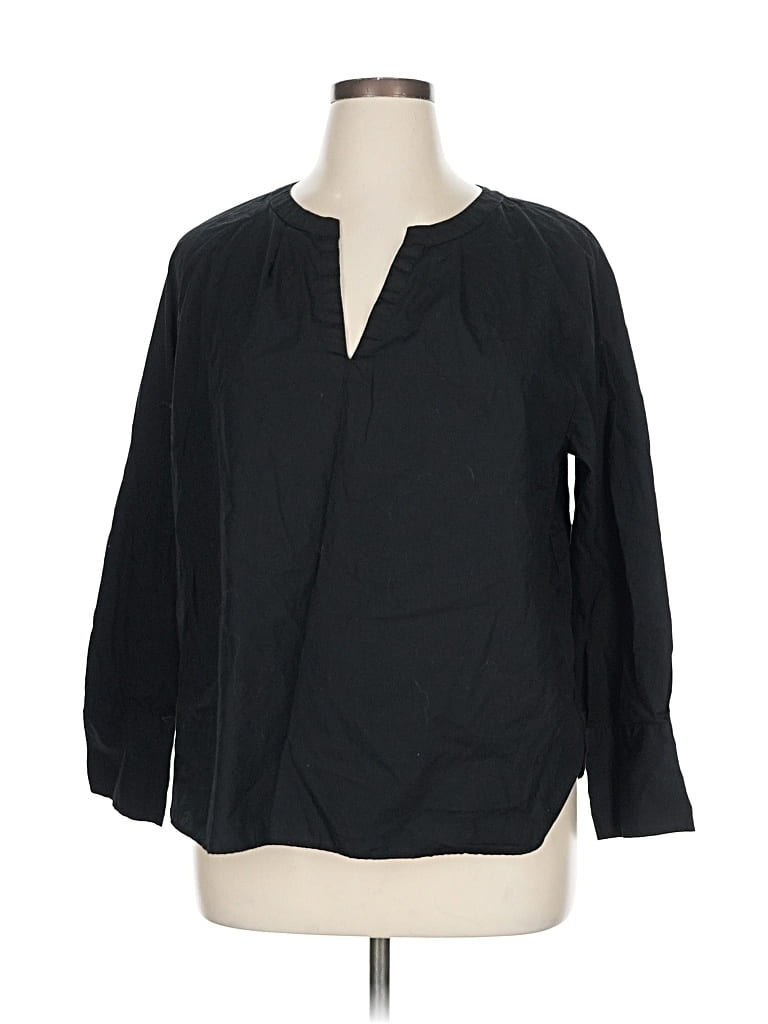 Pre-owned Banana Republic Factory Store 3/4 Sleeve Blouse In Black