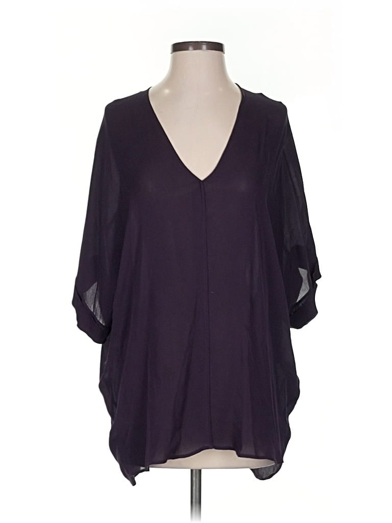 Pre-owned Vince 3/4 Sleeve T-shirt In Purple