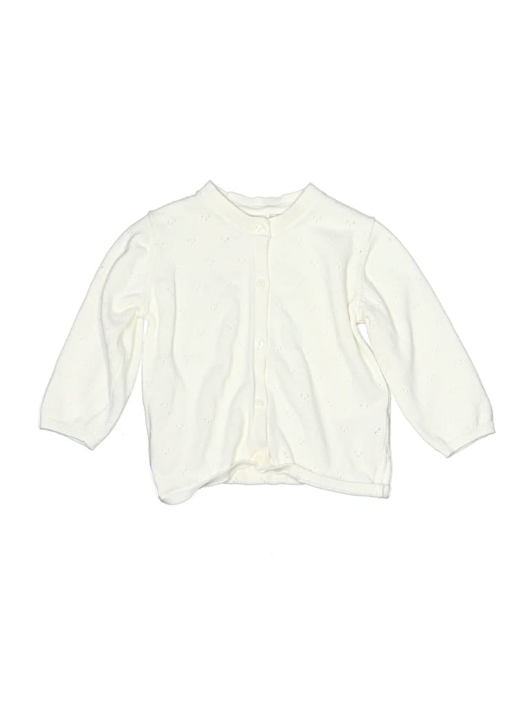 Pre-owned H&m Babies' Cardigan Sweater In White