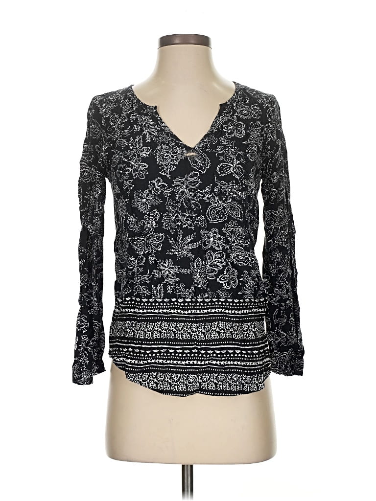 Pre-owned Old Navy Long Sleeve Blouse In Black