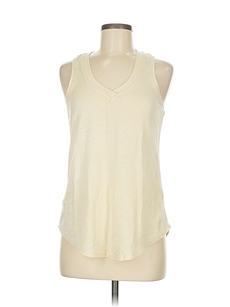 Pre-owned Pj Salvage Tank Top Ivory Halter Neckline Tops In White