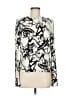 A.L.C. 100% Silk Graphic Ivory Long Sleeve Silk Top Size 8 - photo 1
