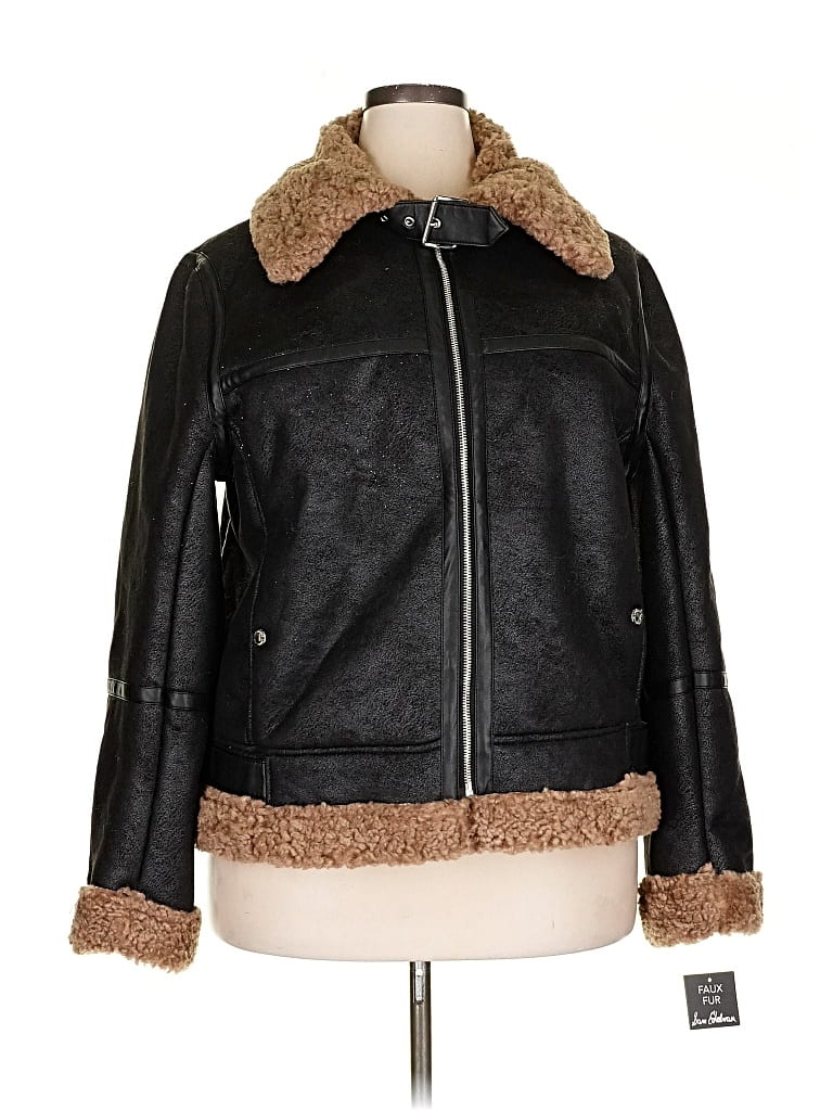 Pre-owned Sam Edelman Faux Fur Jacket In Black