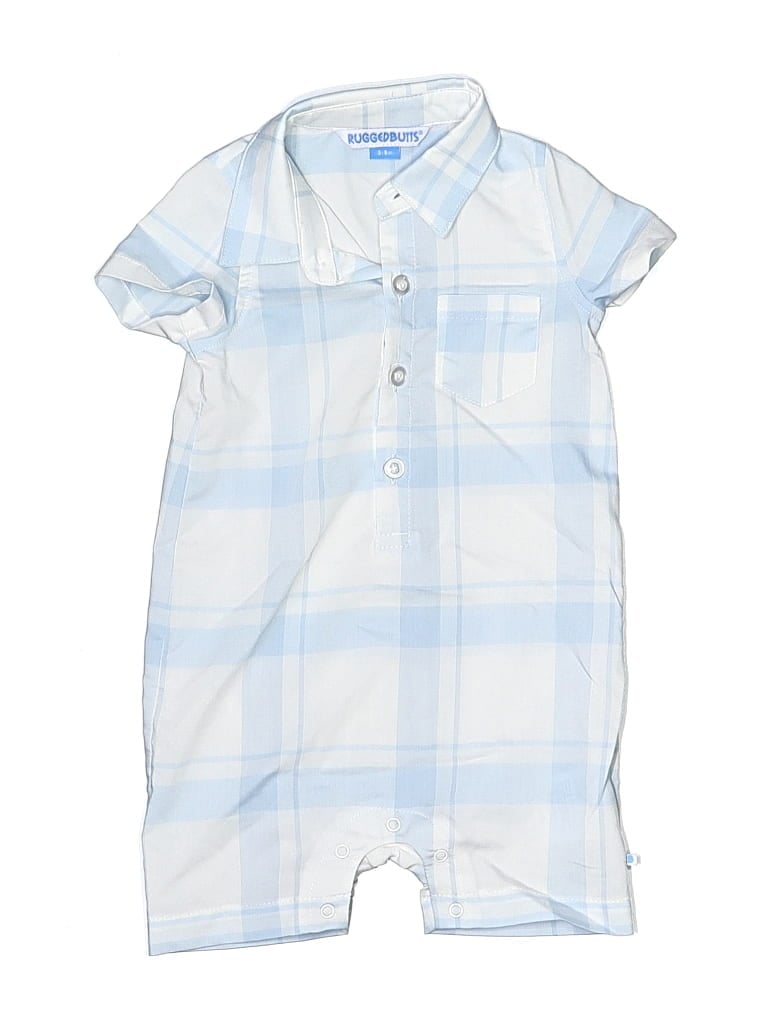 Pre-owned Rugged Butts Babies' Short Sleeve Onesie In Blue