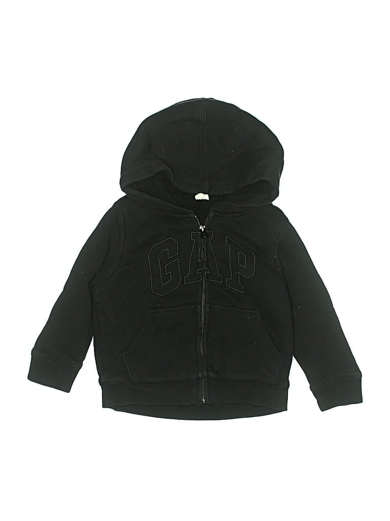 Pre-owned Baby Gap Kids' Zip Up Hoodie In Black