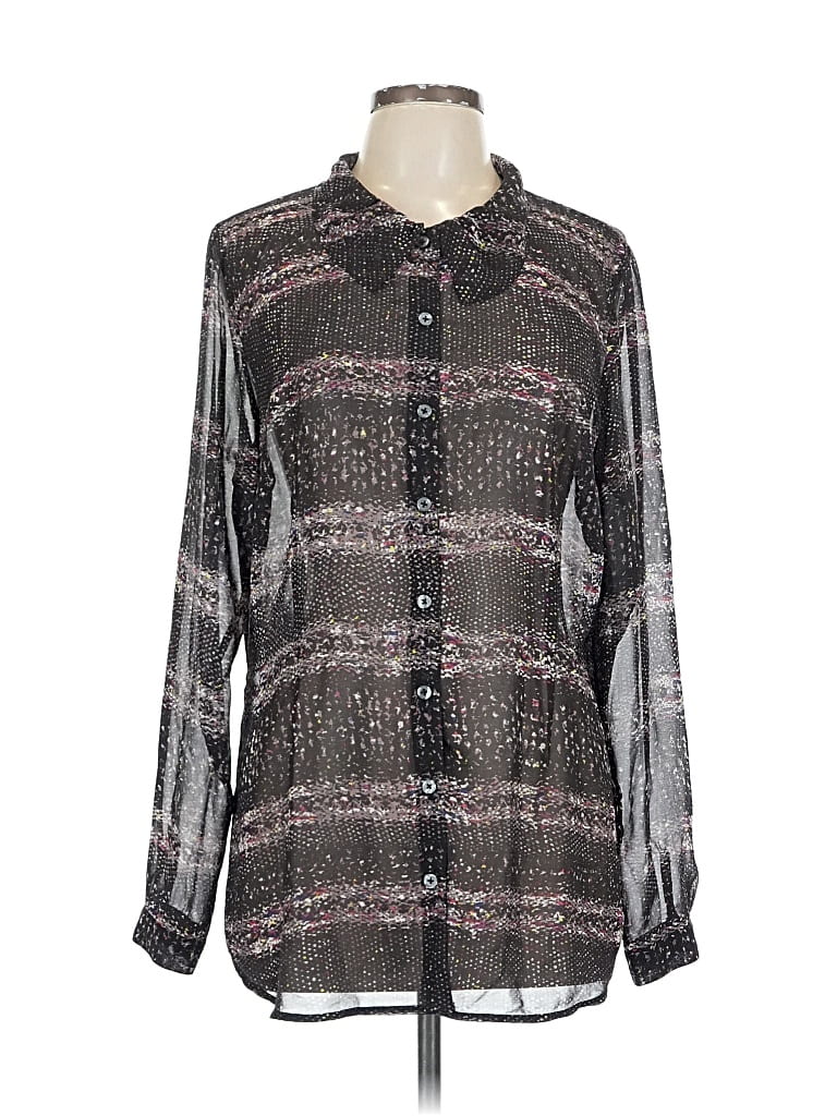 Pre-owned Cabi Long Sleeve Blouse In Gray
