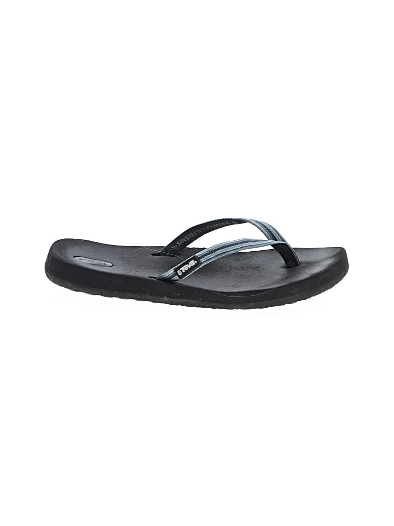 Pre-owned Teva Flip Flops In Black