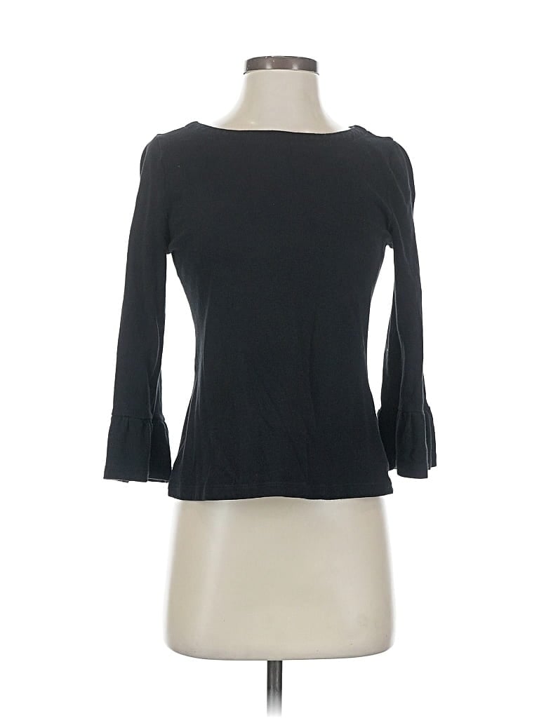 Pre-owned Broome Street Kate Spade New York 3/4 Sleeve Top Black Boatneck Tops