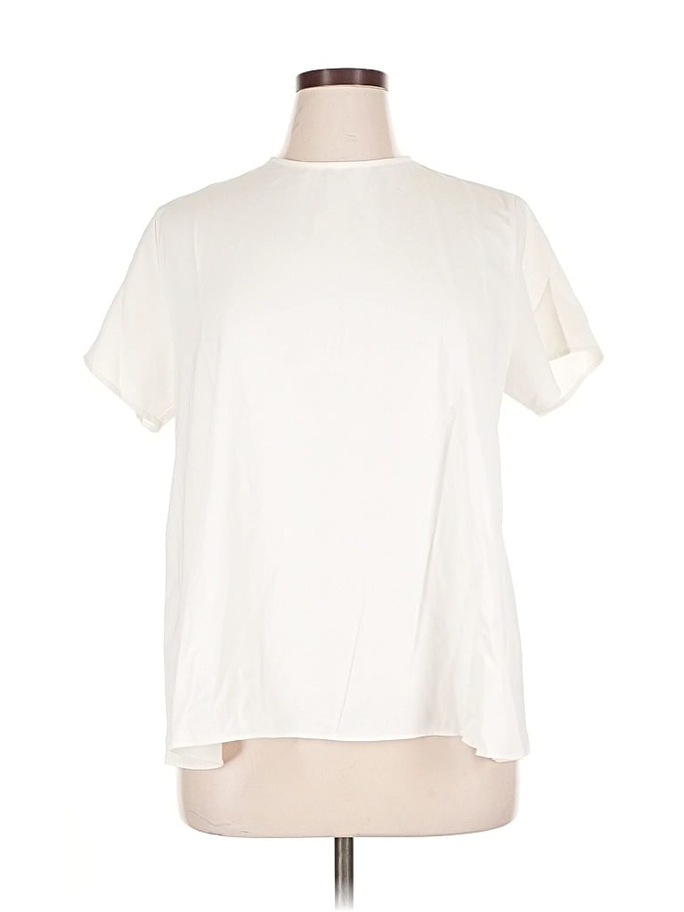 Pre-owned Uniqlo Short Sleeve Blouse In White