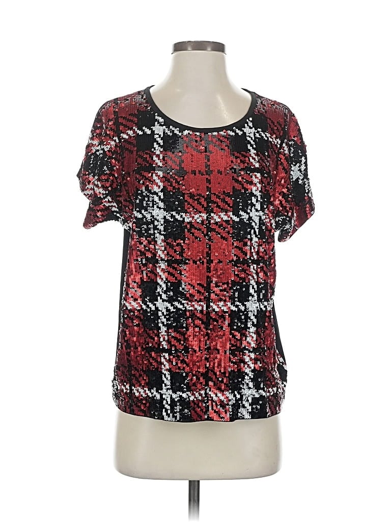 Pre-owned Michael Michael Kors Short Sleeve Top Red Square Neckline Tops