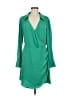 H&M 100% Polyester Solid Green Cocktail Dress Size M - photo 1