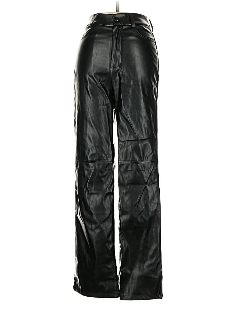 Pre-owned Shein Faux Leather Pants In Black