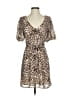 WAYF 100% Polyester Animal Print Tan Casual Dress Size S - photo 1