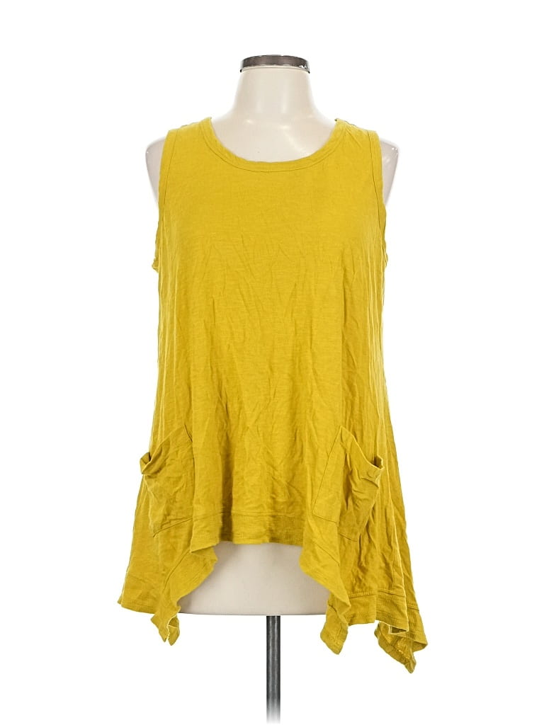 Pre-owned Logo By Lori Goldstein Sleeveless T-shirt In Yellow