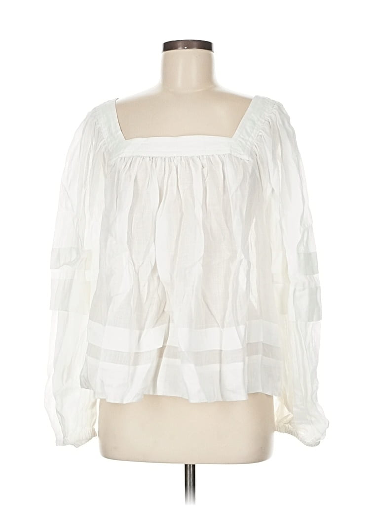 Pre-owned Banana Republic 3/4 Sleeve Blouse In White