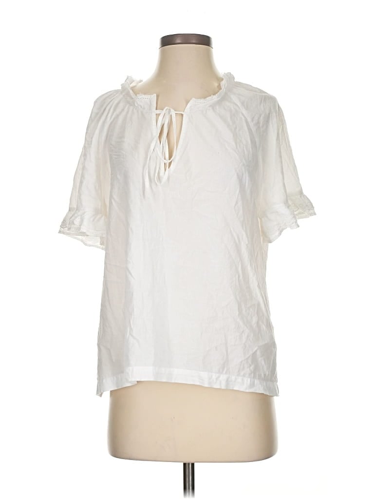 Pre-owned Tuckernuck Short Sleeve Blouse In White