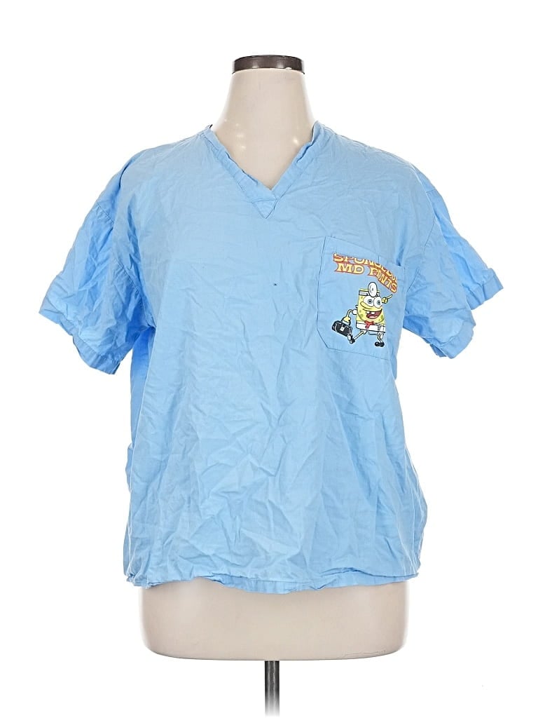 Pre-owned Nickelodeon Short Sleeve Top Blue V Neck Tops