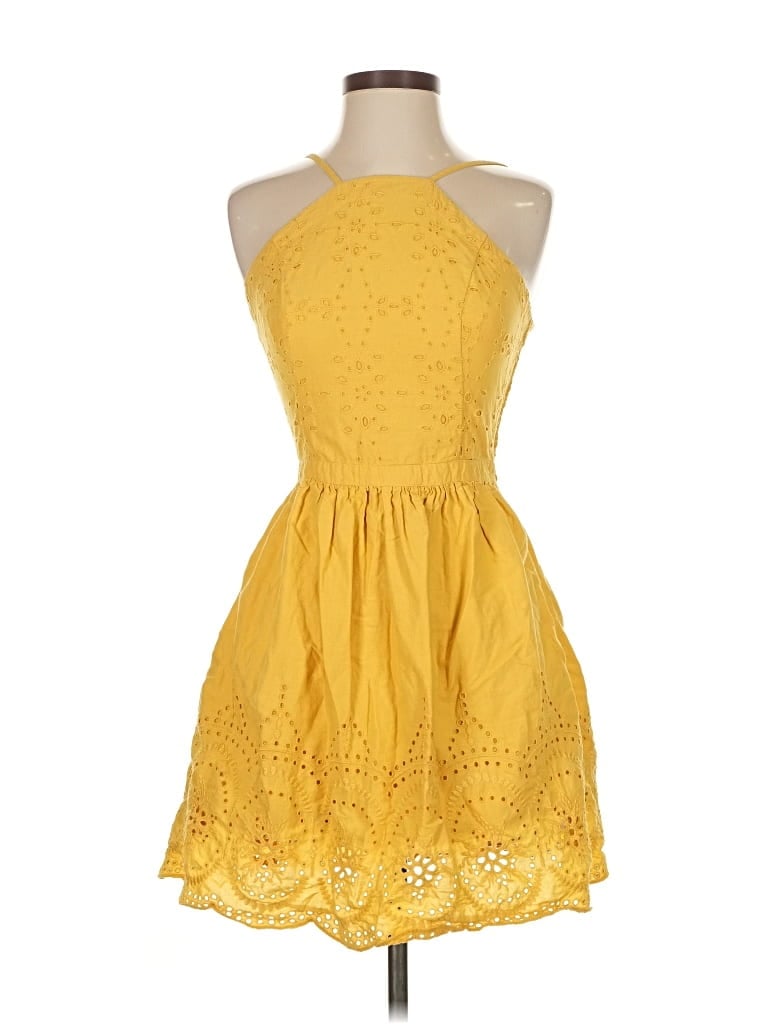 Pre-owned Abercrombie & Fitch Cocktail Dress In Yellow