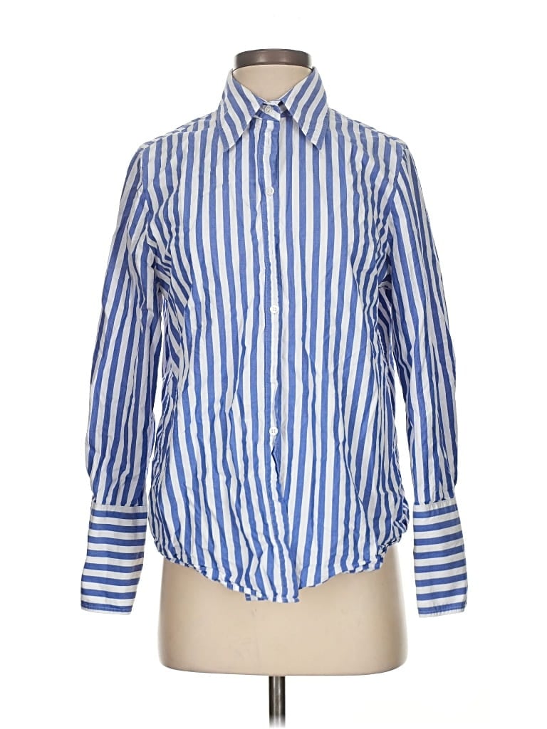 Pre-owned Br Standard Long Sleeve Button Down Shirt In Blue