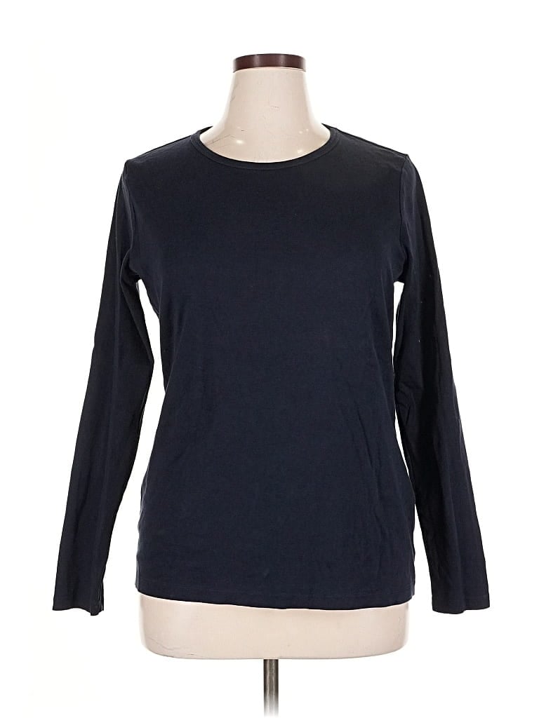 Pre-owned Lands' End Long Sleeve T-shirt In Blue