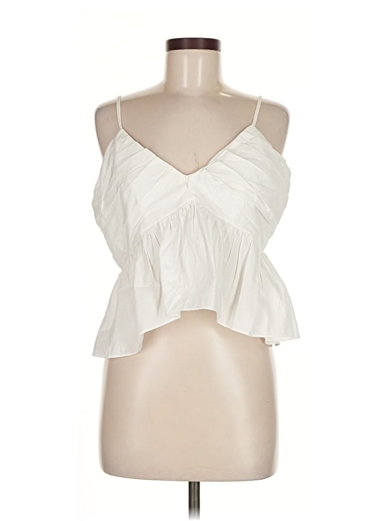 Pre-owned Bcbgmaxazria Sleeveless Blouse In White