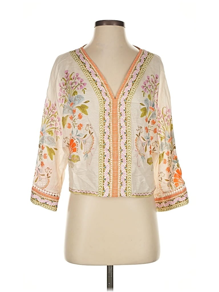 Caballero 3/4 Sleeve Blouse In Neutral