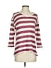 Maison Jules Stripes Burgundy Pullover Sweater Size S - photo 1