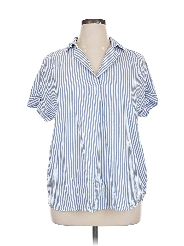 Pre-owned Beachlunchlounge Short Sleeve Blouse In Blue