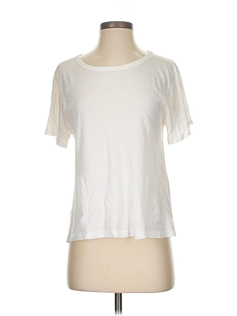 Pre-owned Bp. Short Sleeve Top Ivory Crew Neck Tops In White