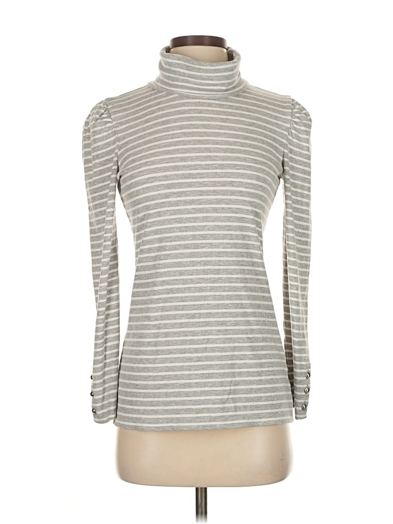 Pre-owned Talbots Long Sleeve Top Gray Turtleneck Tops