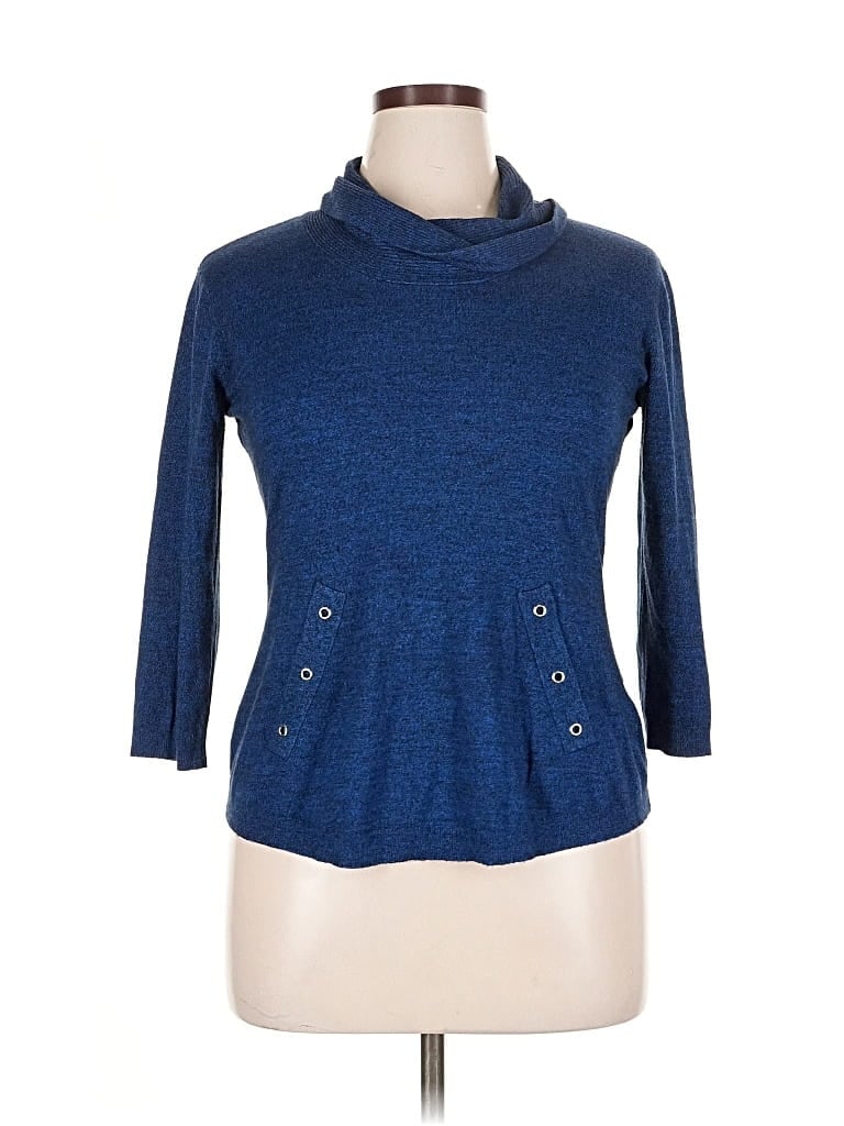 Pre-owned Roz & Ali Turtleneck Sweater In Blue