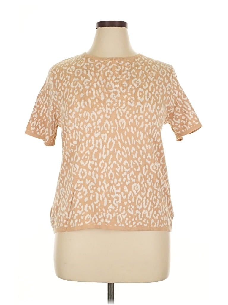 Pre-owned Ann Taylor Factory Short Sleeve T-shirt In Brown