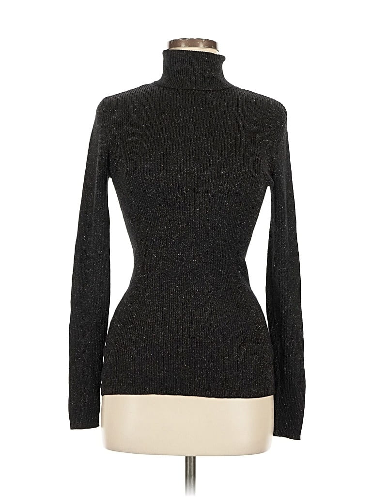 Pre-owned Express Long Sleeve Turtleneck In Black