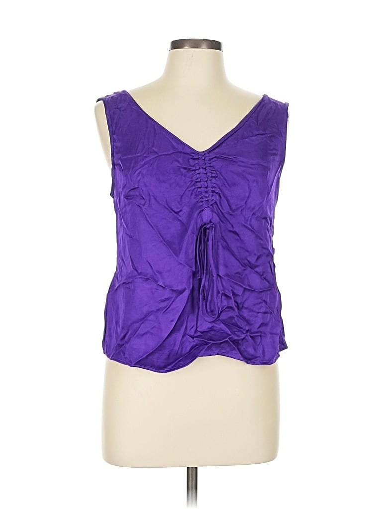 Pre-owned Mng Sleeveless Blouse In Purple