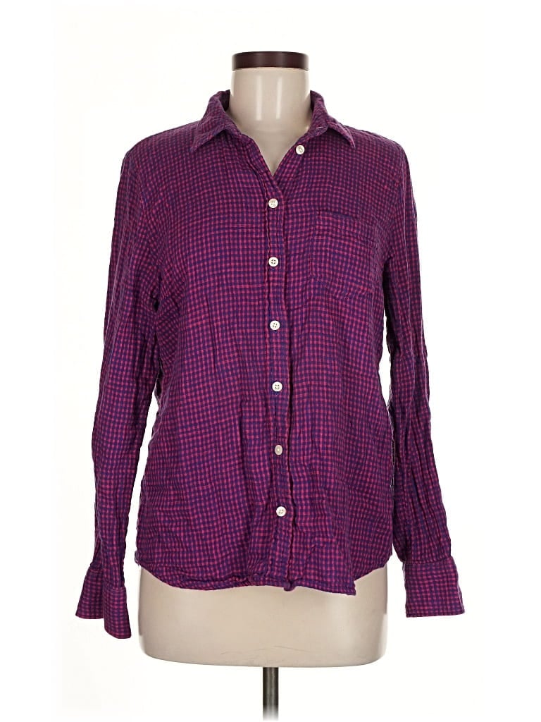 Pre-owned J.crew Factory Store Long Sleeve Button Down Shirt In Purple