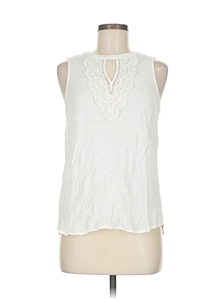 Pre-owned Daniel Rainn Sleeveless Blouse In White